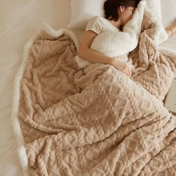 Dubbel Laags Winter Deken van Wol en Fleece voor Ultiem Comfort en Stijl