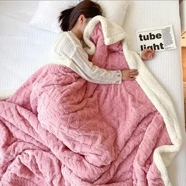 Dubbel Laags Winter Deken van Wol en Fleece voor Ultiem Comfort en Stijl