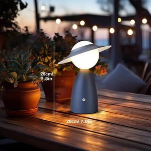 Draadloze LED Tafellamp met Gebogen Frame – Moderne Dimbare Sfeerverlichting
