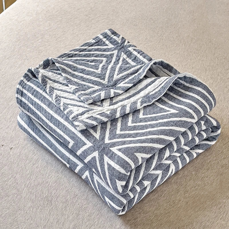 Drie-Laags Japanse Gewassen Katoenen Quilt – Lichtgewicht, Ademend & Stijlvolle Bedsprei