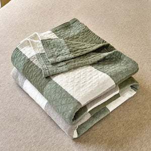 Drie-Laags Japanse Gewassen Katoenen Quilt – Lichtgewicht, Ademend & Stijlvolle Bedsprei