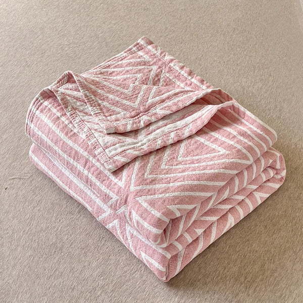 Drie-Laags Japanse Gewassen Katoenen Quilt – Lichtgewicht, Ademend & Stijlvolle Bedsprei