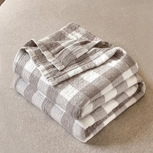 Drie-Laags Japanse Gewassen Katoenen Quilt – Lichtgewicht, Ademend & Stijlvolle Bedsprei