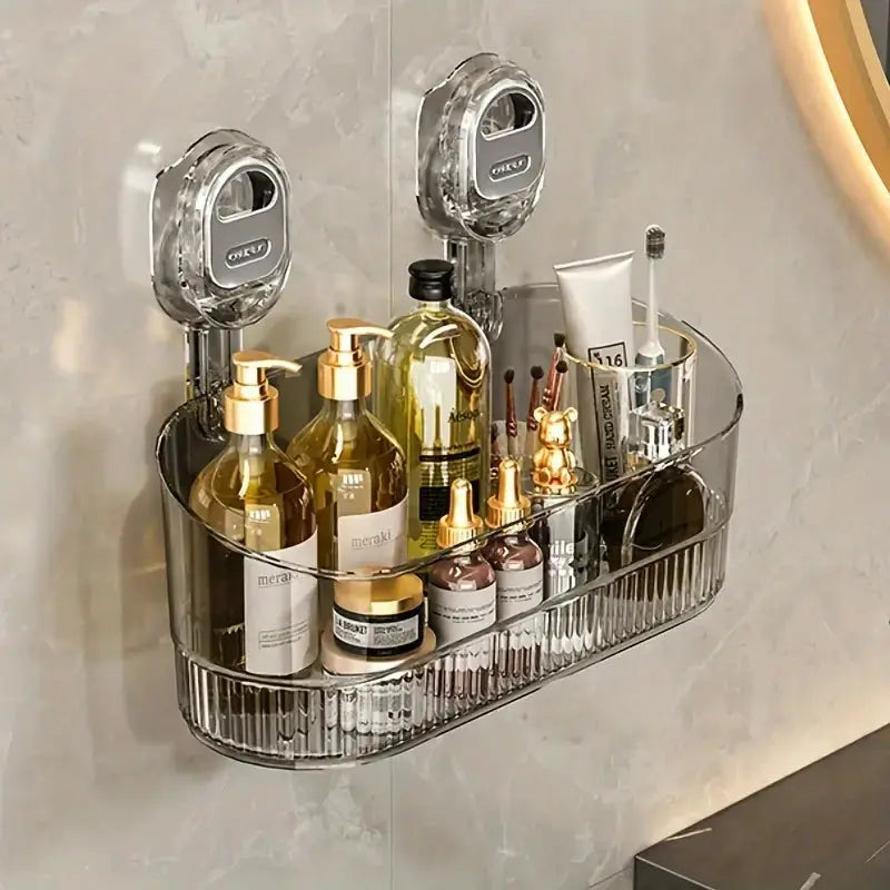 ElaraBox Wandorganizer | Grote Opbergcapaciteit met Zuignap voor Badkamer, Keuken & Kantoor