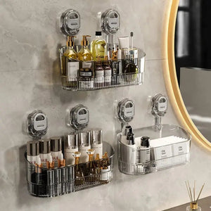 ElaraBox Wandorganizer | Grote Opbergcapaciteit met Zuignap voor Badkamer, Keuken & Kantoor
