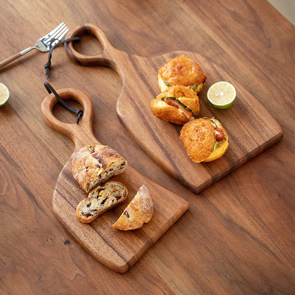 Elegante 2-Pack Walnoot Houten Snijplanken voor Keuken & Serveren
