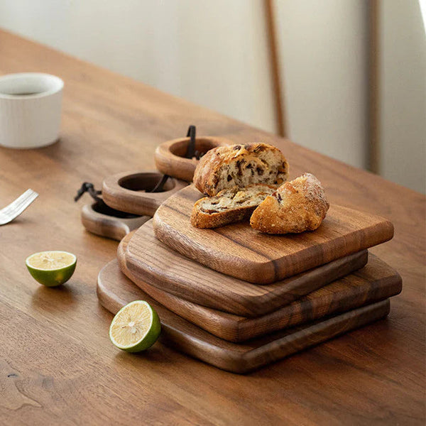 Elegante 2-Pack Walnoot Houten Snijplanken voor Keuken & Serveren