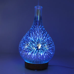 Elegante 3D Glasvaas Aroma Diffuser met Kleurrijk LED Licht   500ml Ultrasone Luchtbevochtiger