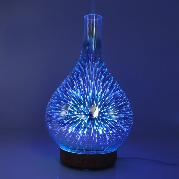 Elegante 3D Glasvaas Aroma Diffuser met Kleurrijk LED Licht   500ml Ultrasone Luchtbevochtiger