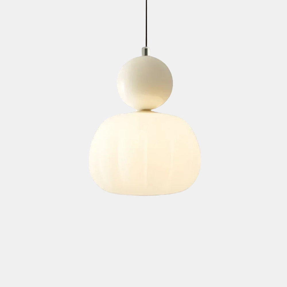 Elegante Art Deco Hanglamp  verfijnd Bauhaus Design in Crème, Chroom, Groen & Rood