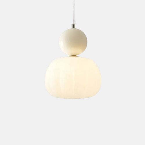Elegante Art Deco Hanglamp  verfijnd Bauhaus Design in Crème, Chroom, Groen & Rood
