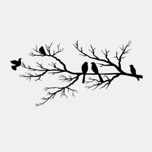 Elegante Metalen Wanddecoratie met Vogels op Tak  Moderne & Tijdloze Woondecoratie