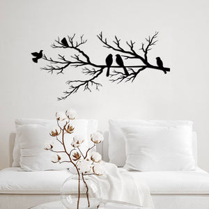 Elegante Metalen Wanddecoratie met Vogels op Tak  Moderne & Tijdloze Woondecoratie