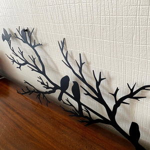Elegante Metalen Wanddecoratie met Vogels op Tak  Moderne & Tijdloze Woondecoratie