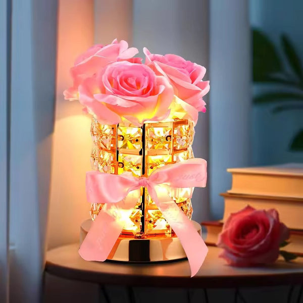 Elegante Rozen Tafellamp met Dimbaar Licht voor Romantische Woondecoratie