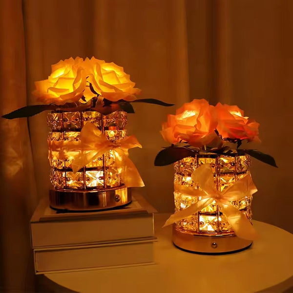 Elegante Rozen Tafellamp met Dimbaar Licht voor Romantische Woondecoratie