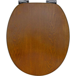 Elegant Houten Toiletbril met Softclose  Ovaal Badkamer Accessoire