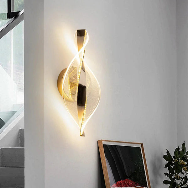 Elegante Moderne LED-Wandlamp  Gouden Afwerking met Mat Acryl Licht