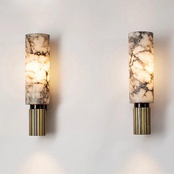 Luxe Wandlamp met Marmeren Afwerking en Zachte LED Verlichting – Modern Interieur