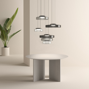 Gelaagde Glas Hanglamp – Modern Halo Ontwerp voor Stijlvolle Interieurs