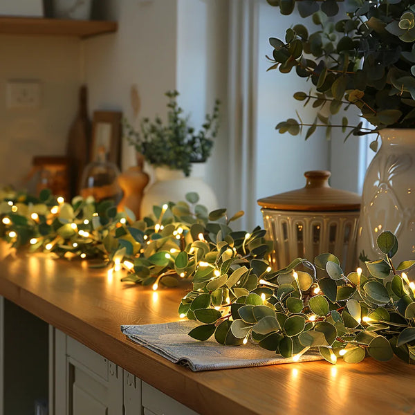 Groene LED Guirlande – Sfeervolle Tafeldecoratie met 100 Warm Witte LED’s & Timer (180 cm)