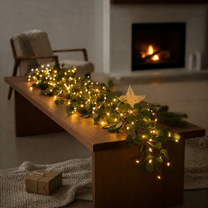 Groene LED Guirlande – Sfeervolle Tafeldecoratie met 100 Warm Witte LED’s & Timer (180 cm)