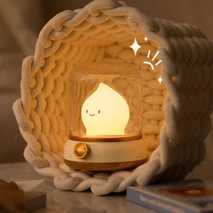 Mini LED Nachtlampje met Vlam-effect – USB Oplaadbare Gezellige Tafellamp voor Slaapkamer & Woonkamer