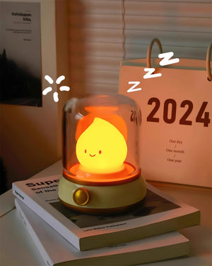 Mini LED Nachtlampje met Vlam-effect – USB Oplaadbare Gezellige Tafellamp voor Slaapkamer & Woonkamer