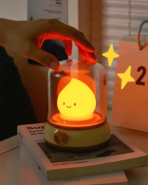 Mini LED Nachtlampje met Vlam-effect – USB Oplaadbare Gezellige Tafellamp voor Slaapkamer & Woonkamer