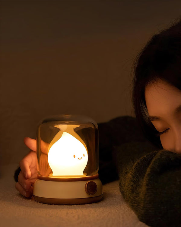 Mini LED Nachtlampje met Vlam-effect – USB Oplaadbare Gezellige Tafellamp voor Slaapkamer & Woonkamer