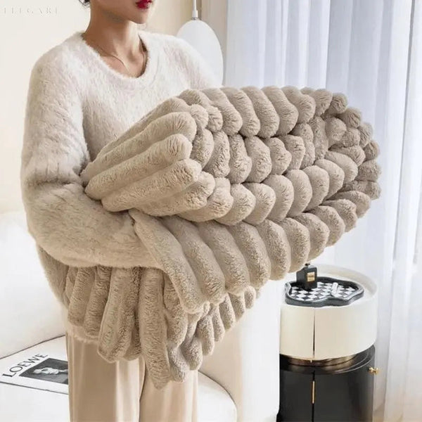 Luxe Superzacht Fleece Dekentje  Faux Schapenvacht Plaid voor Warmte & Comfort