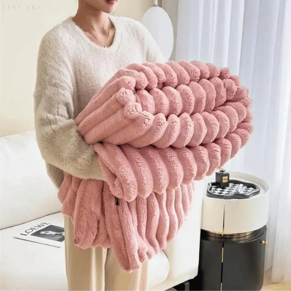 Luxe Superzacht Fleece Dekentje  Faux Schapenvacht Plaid voor Warmte & Comfort