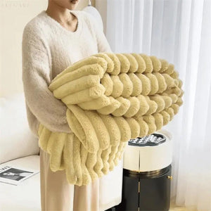 Luxe Superzacht Fleece Dekentje  Faux Schapenvacht Plaid voor Warmte & Comfort