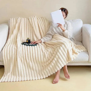 Luxe Superzacht Fleece Dekentje  Faux Schapenvacht Plaid voor Warmte & Comfort