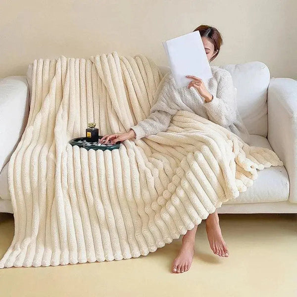 Luxe Superzacht Fleece Dekentje  Faux Schapenvacht Plaid voor Warmte & Comfort