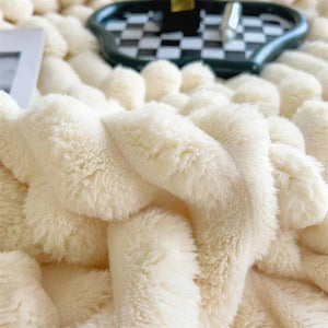 Luxe Superzacht Fleece Dekentje  Faux Schapenvacht Plaid voor Warmte & Comfort