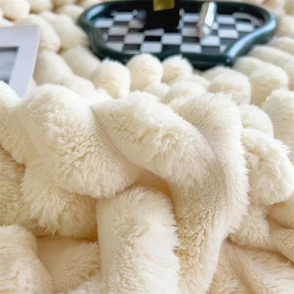 Luxe Superzacht Fleece Dekentje  Faux Schapenvacht Plaid voor Warmte & Comfort