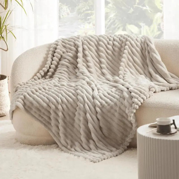 Luxe Superzacht Fleece Dekentje  Faux Schapenvacht Plaid voor Warmte & Comfort