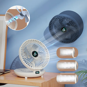 Opvouwbare Draagbare Stille Staande Ventilator – Verstelbare USB Oplaadbare Ventilator voor Thuis & Kantoor