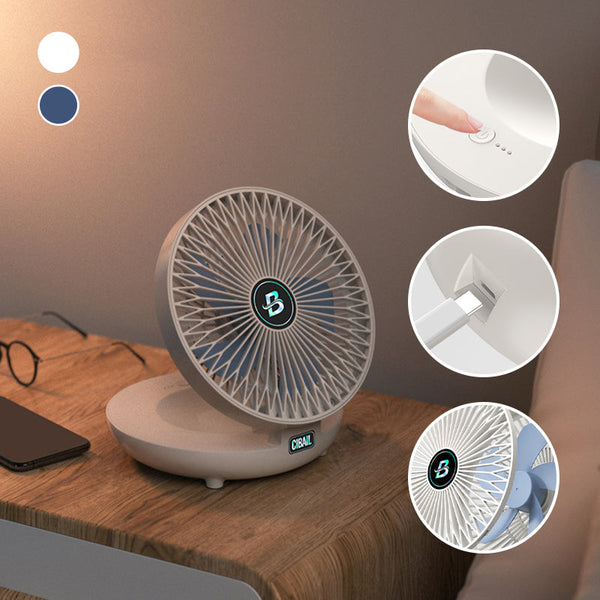 Opvouwbare Draagbare Stille Staande Ventilator – Verstelbare USB Oplaadbare Ventilator voor Thuis & Kantoor