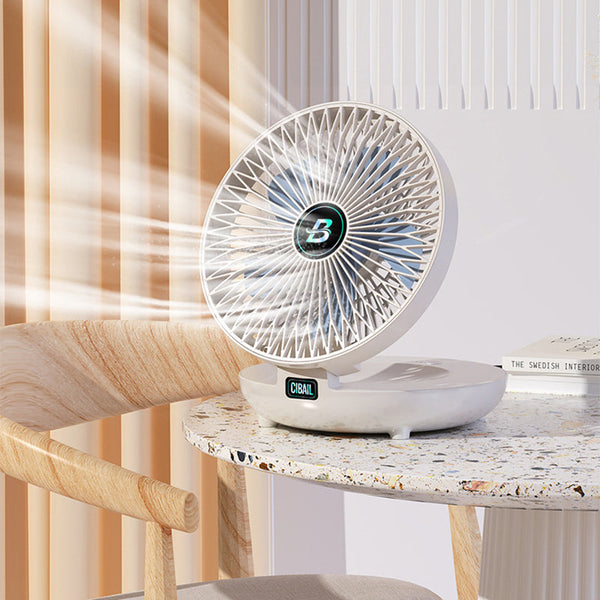 Opvouwbare Draagbare Stille Staande Ventilator – Verstelbare USB Oplaadbare Ventilator voor Thuis & Kantoor