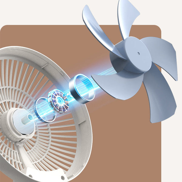 Opvouwbare Draagbare Stille Staande Ventilator – Verstelbare USB Oplaadbare Ventilator voor Thuis & Kantoor
