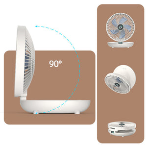 Opvouwbare Draagbare Stille Staande Ventilator – Verstelbare USB Oplaadbare Ventilator voor Thuis & Kantoor