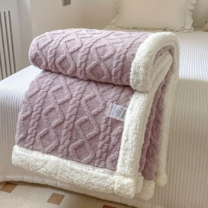 Fluffy Sherpa Fleece Deken  Ultra Zachte Warme Plaid voor Gezellig Binnen & Buiten Relaxen