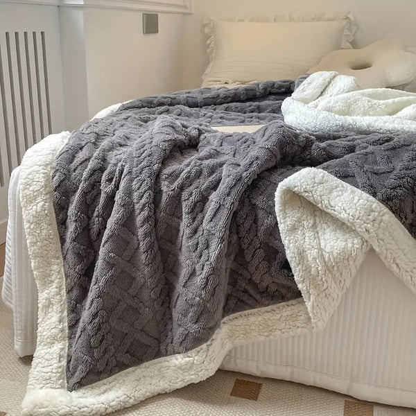 Fluffy Sherpa Fleece Deken  Ultra Zachte Warme Plaid voor Gezellig Binnen & Buiten Relaxen