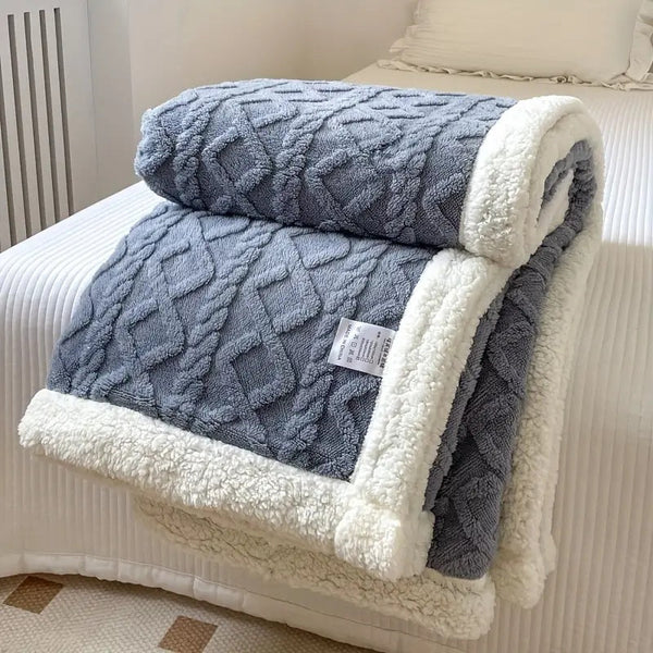 Fluffy Sherpa Fleece Deken  Ultra Zachte Warme Plaid voor Gezellig Binnen & Buiten Relaxen