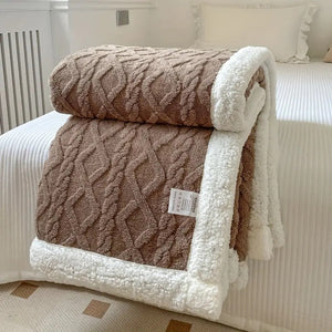 Fluffy Sherpa Fleece Deken  Ultra Zachte Warme Plaid voor Gezellig Binnen & Buiten Relaxen