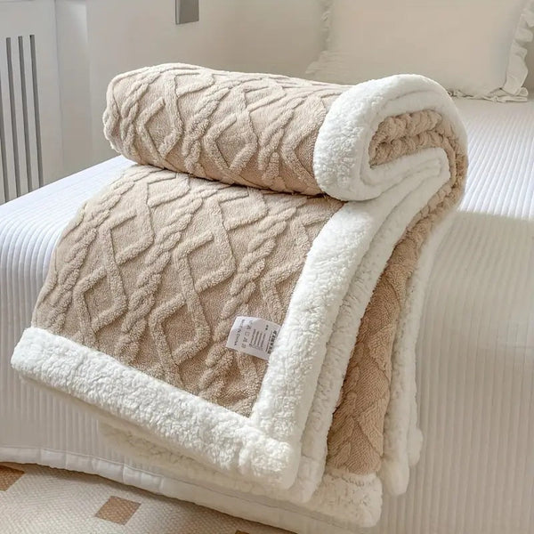 Fluffy Sherpa Fleece Deken  Ultra Zachte Warme Plaid voor Gezellig Binnen & Buiten Relaxen