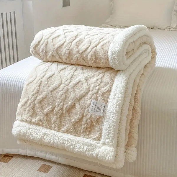Fluffy Sherpa Fleece Deken  Ultra Zachte Warme Plaid voor Gezellig Binnen & Buiten Relaxen