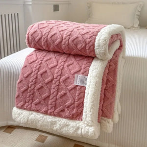 Fluffy Sherpa Fleece Deken  Ultra Zachte Warme Plaid voor Gezellig Binnen & Buiten Relaxen